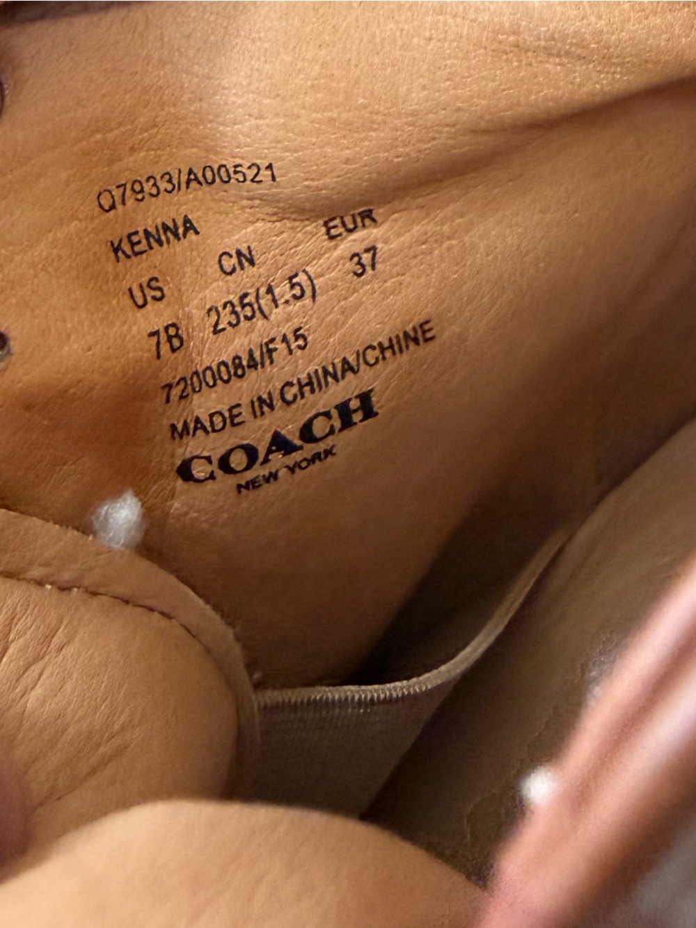 Coach Kenna British Tan Leather Shearling Wedge Booties - Picture 5 of 6
